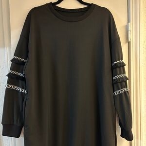 Fashion Nova Black Sweatshirt Dress